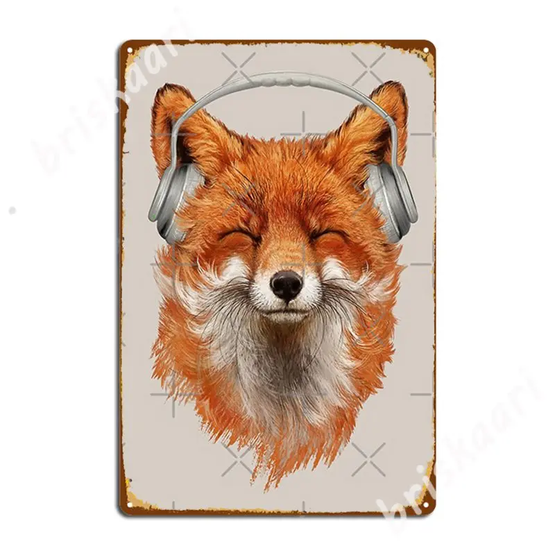 

Металлические знаки с улыбающейся музыкальной лисицей, украшение для стены, Декор для стен, фотоплакаты