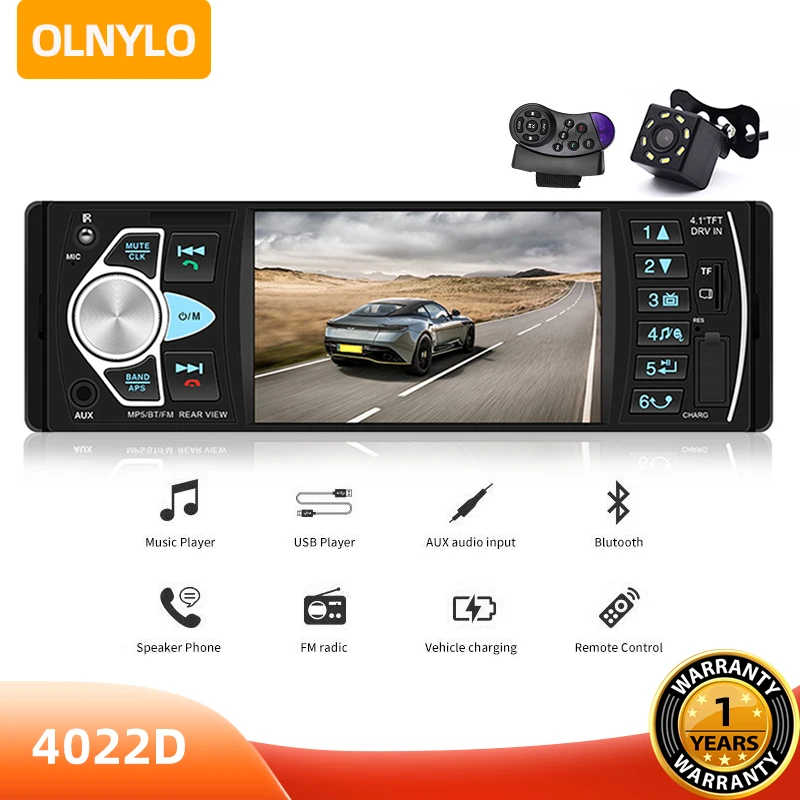 

Автомагнитола 4022D, 1 Din, 4,1 дюйма, USB, AUX, FM