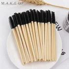 Одноразовые кисти для ресниц 50 шт.лот, бамбуковые кисти для туши для ресниц, нейлоновые кисти для бровей, инструменты для макияжа