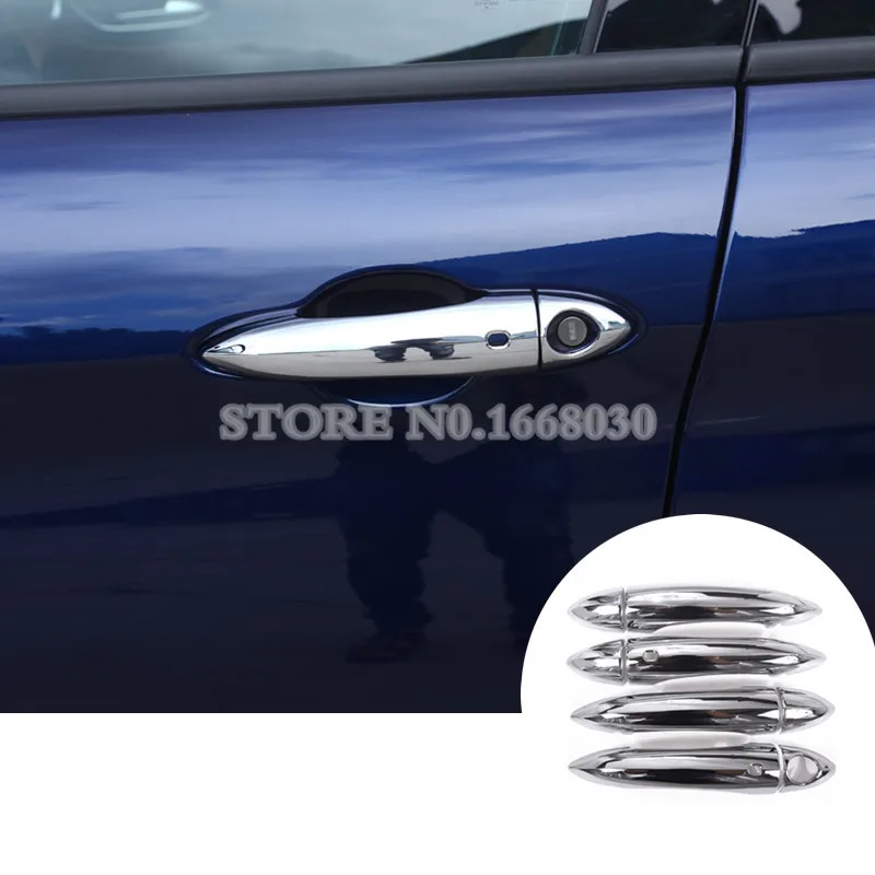 

Shiny Silver Door Handle Cover With Smart Keyhole For Alfa Romeo Giulia 2017-2021 Car accesories interior Car Trim
