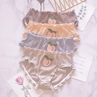 women summer underwear panties sexy lace lingerie temptation mid rise panties fruit embroidery transparent briefs