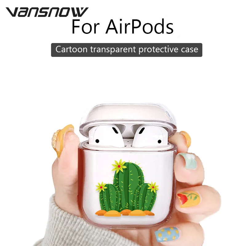 Для AirPods чехол из прозрачного силикона с рисунком Беспроводной Bluetooth зарядным устройством чехол s для Airpods 2/1 Air стручки чехол Крышка