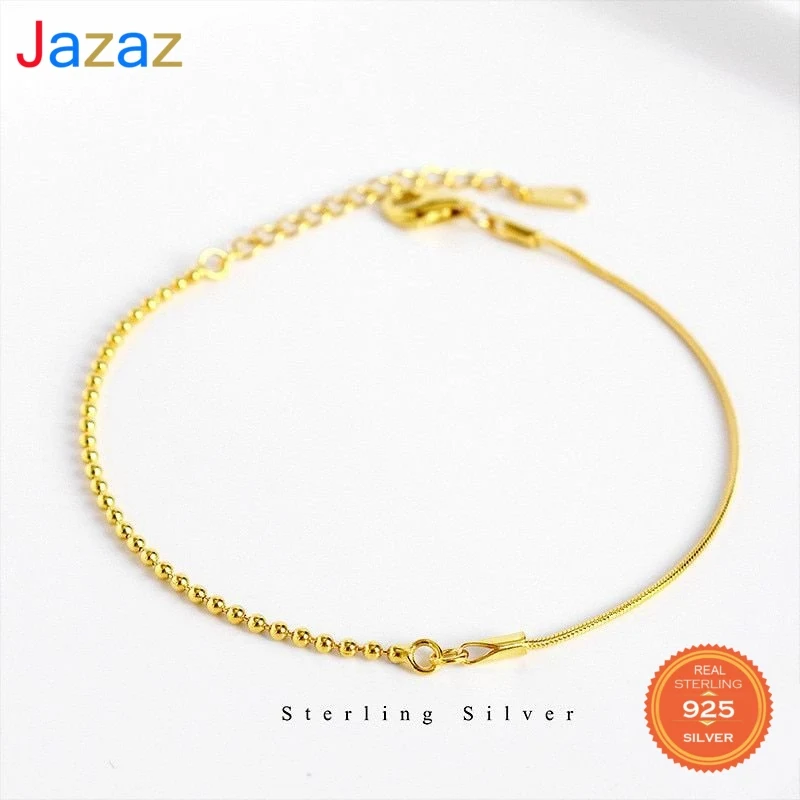 

Женский простой браслет из серебра 925 пробы, с круглыми бусинами