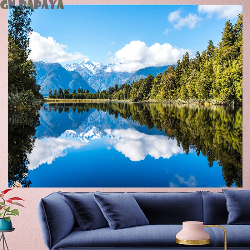

Blue sky tapestry Scenic Wall Hanging farmhouse decor cloud goblen landscape boheme Polyester Yoga mat beach tapestry