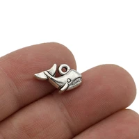 30pcs shark fish charms pendants for jewelry making bracelet diy accessories 10x16mm