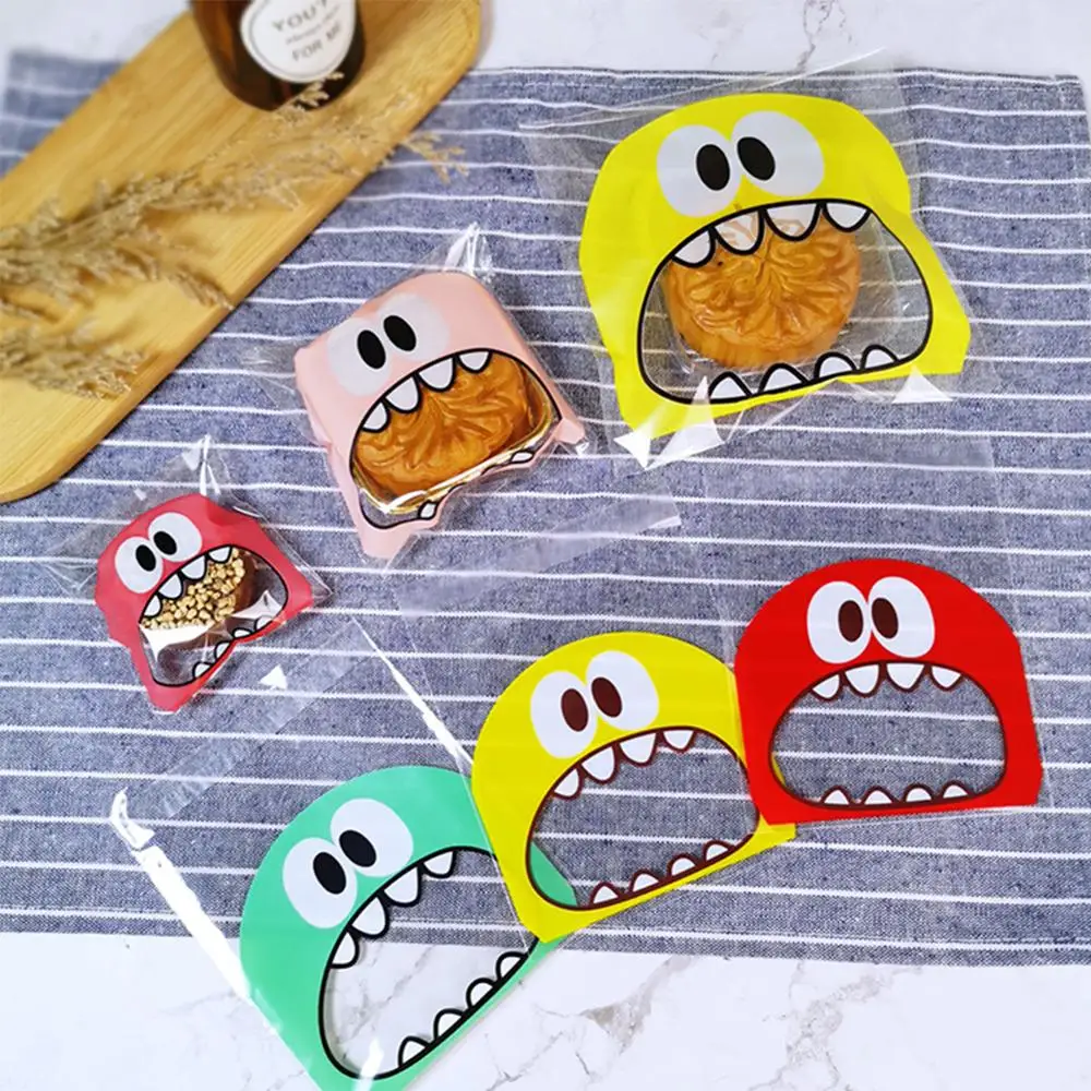 Новинка 100 шт милые большие зубы пасть чудовища пластиковый пакет для печенья на