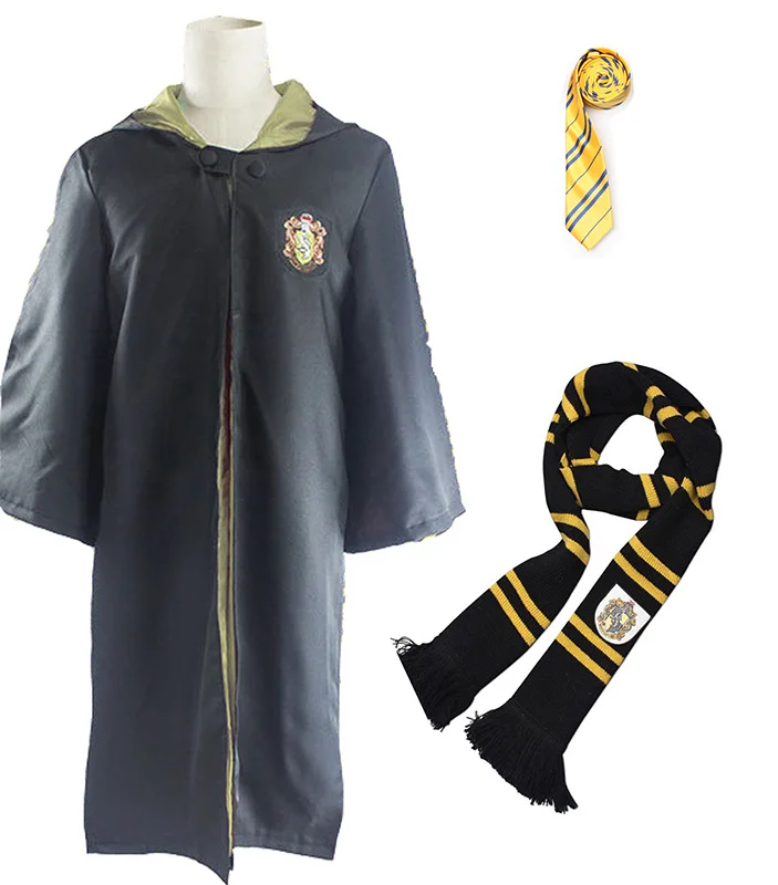 H Robe tie scarf Поттер Косплей костюмы робы накидка с галстуком шарф палочка очки Ravenclaw/Gryffindor/Hufflepuff/Слизерин Гермиона Рождественский подарок - Цвет: H Robe tie scarf