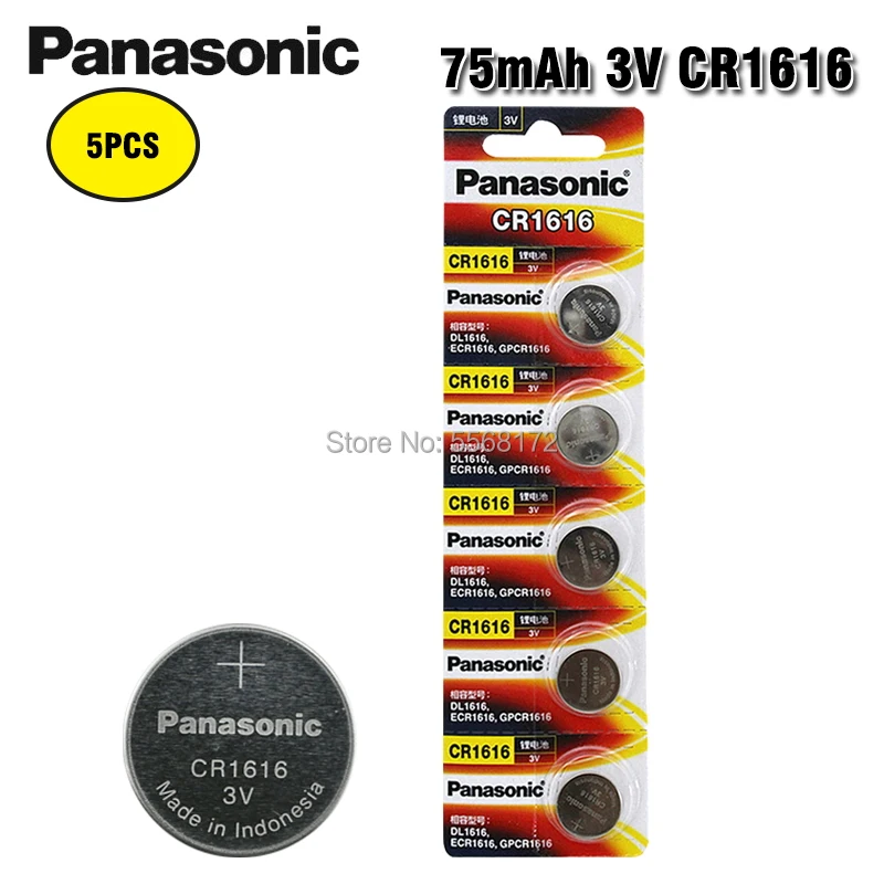 

5Pcs/lot PANASONIC CR1616 DL1616 ECR1616 LM1616 1616 3V Lithium Batteries Cell Button Coin Battery