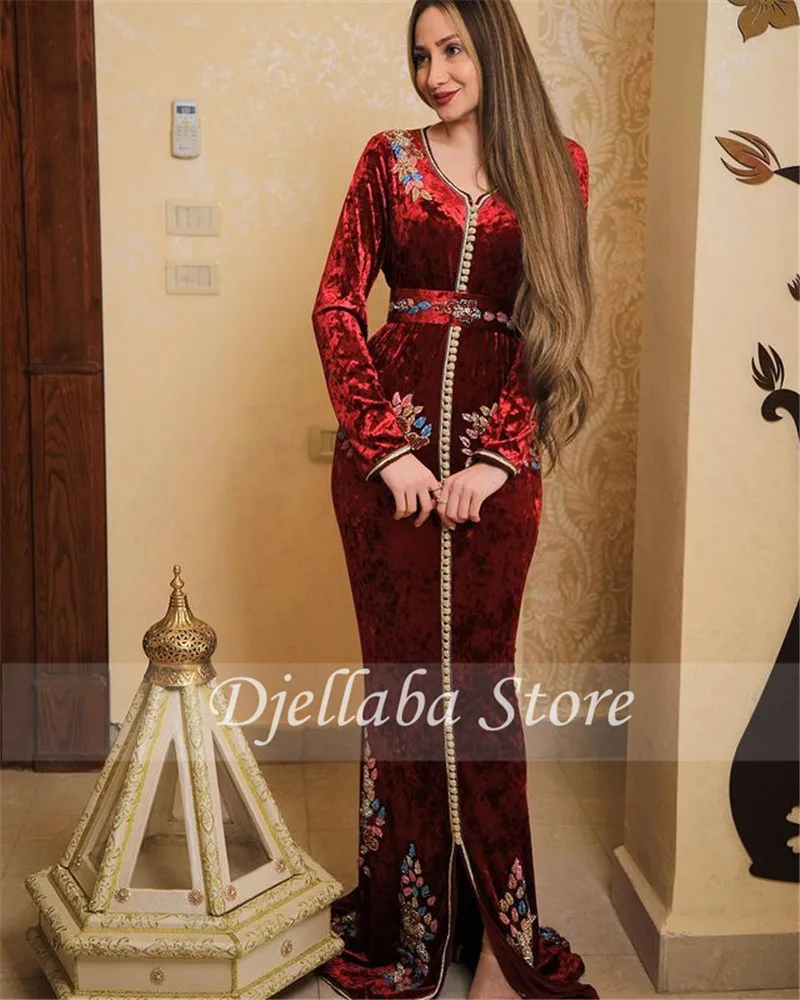 فستان سهرة دانتيل ذهبي على شكل حورية البحر ، قفطان مغربي ، فستان حفلة بأكمام طويلة ، صورة حقيقية ، 2021