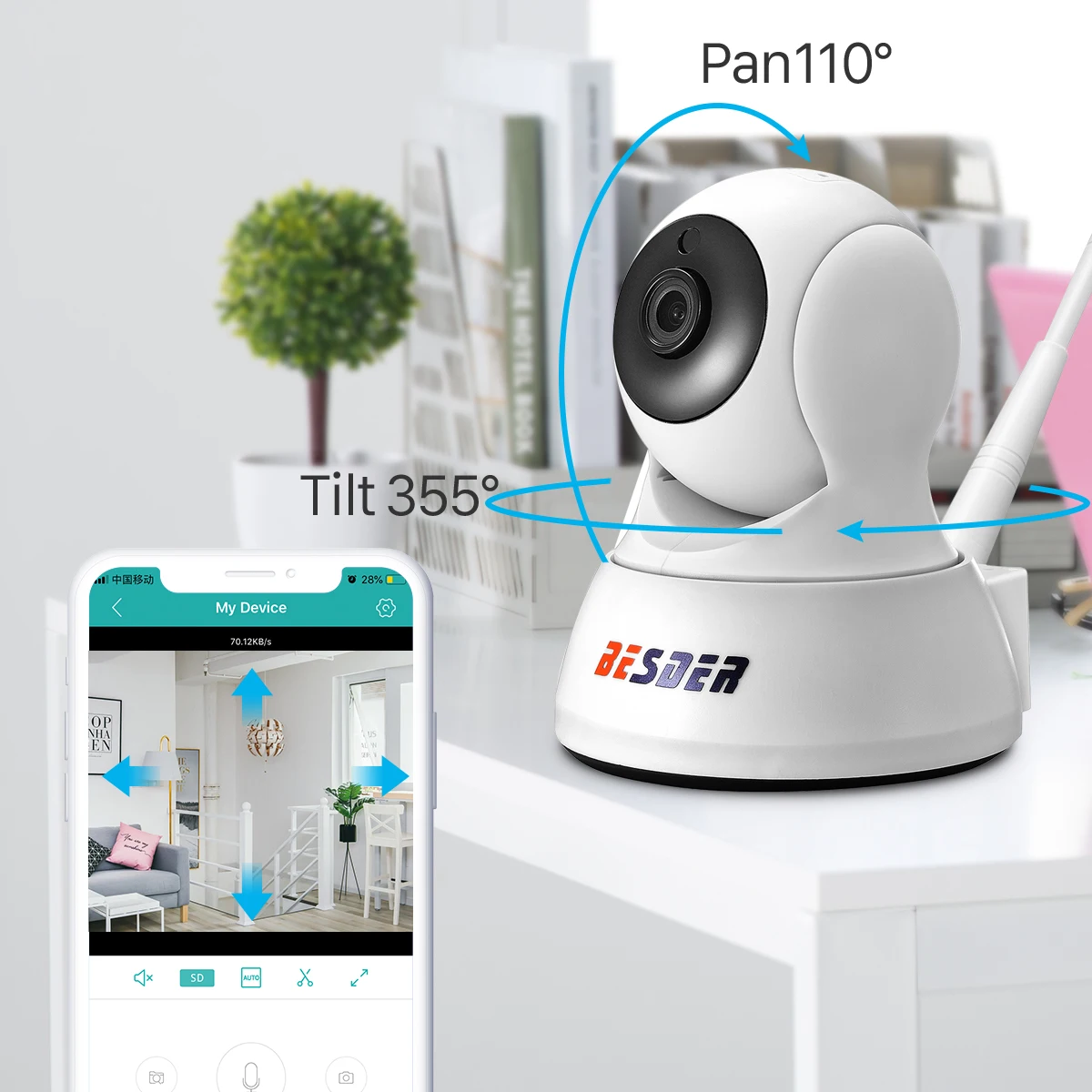 BESDER 1080P домашняя IP камера безопасности двухсторонняя аудио беспроводная мини