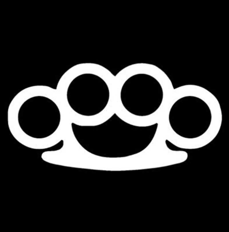 

17CM *7cmBlack/Sliver Brass Knuckles Creative Car Styling KK Vinyl Car Sticker Car Accessories