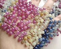 loose beads multicolors sapphire faceted drop 6 7mm for diy jewelry making fppj wholesale beads nature
