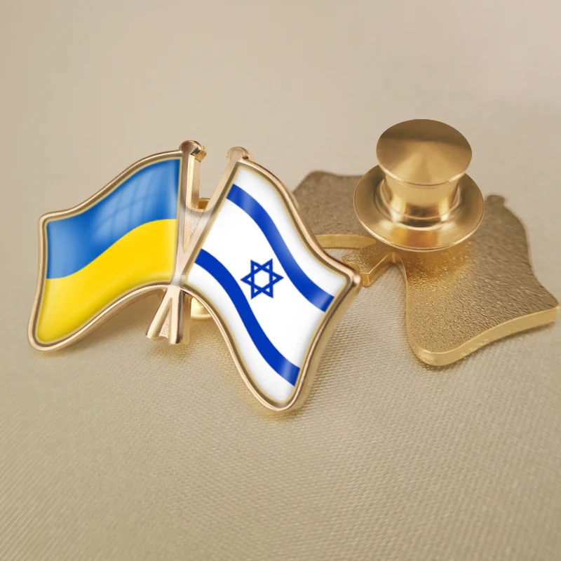 Украина и Израиль перекрестные двойной флаг дружбы значков на булавке брошь