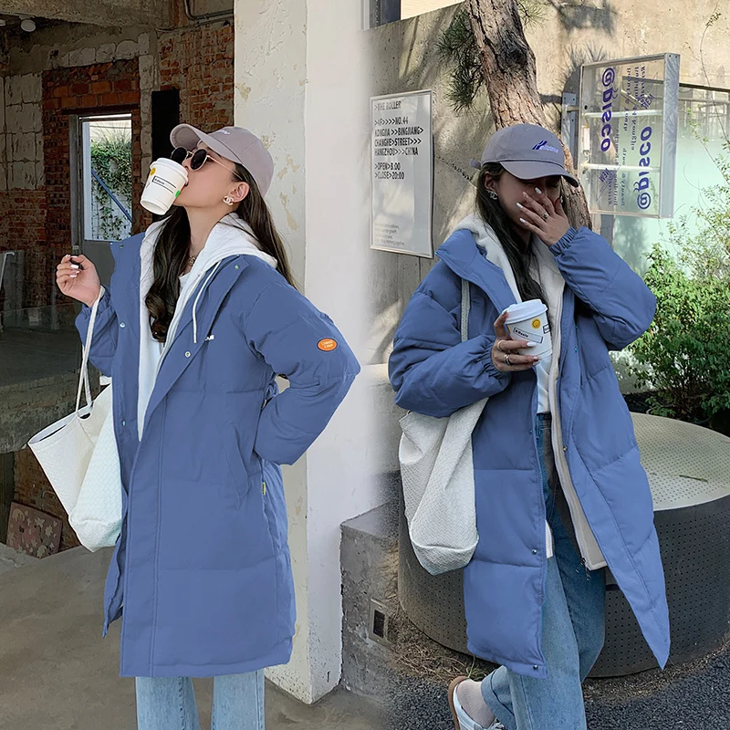 

parkas women fashion 2021 korean style autumn spring puffer luxury winter long 's kawaii oversize jacket down coat