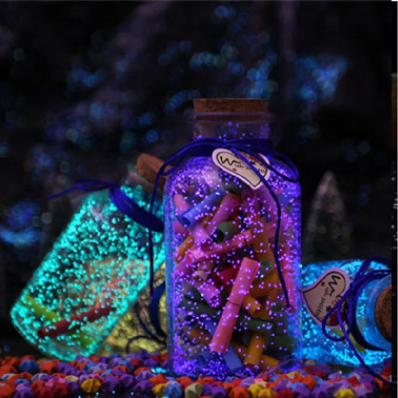 

Флуоресцентные супер светящиеся частицы вечерние «сделай сам» 10 г/Упаковка, светящийся пигмент, яркий гравий, светящийся песок в порошке