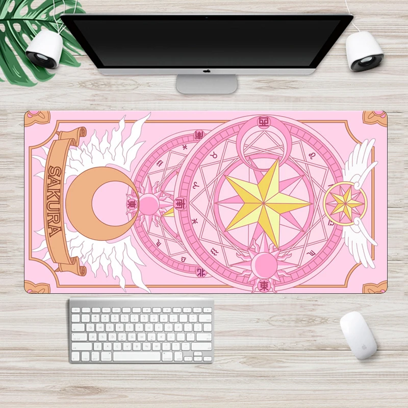 

Anime Cardcaptor Sakura Mousepad Gamer Cute 60x30cm kawaii Large Gaming Mouse Pad XL Locking Edge Laptop Notebook Desk Mat