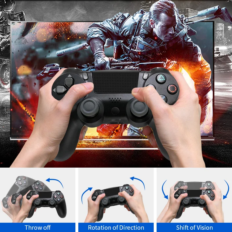 

Геймпад для PS4, беспроводной контроллер с Bluetooth, с вибрацией, Джойстики, аксессуары для игр, Ps3