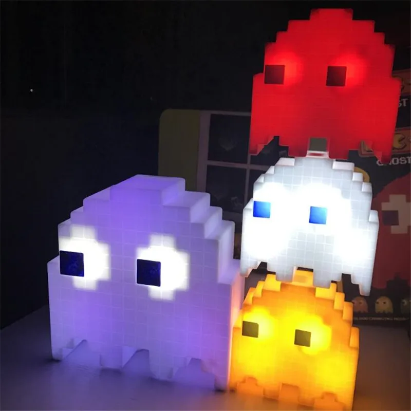 Игра Pac ночной Светильник призрак мультфильм лампа Pakkuman Пиксельная для спальни