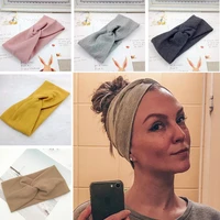headband for women knotted stretchy hair bands for girls comfortable turban plain headwrap yoga workout hair accessories