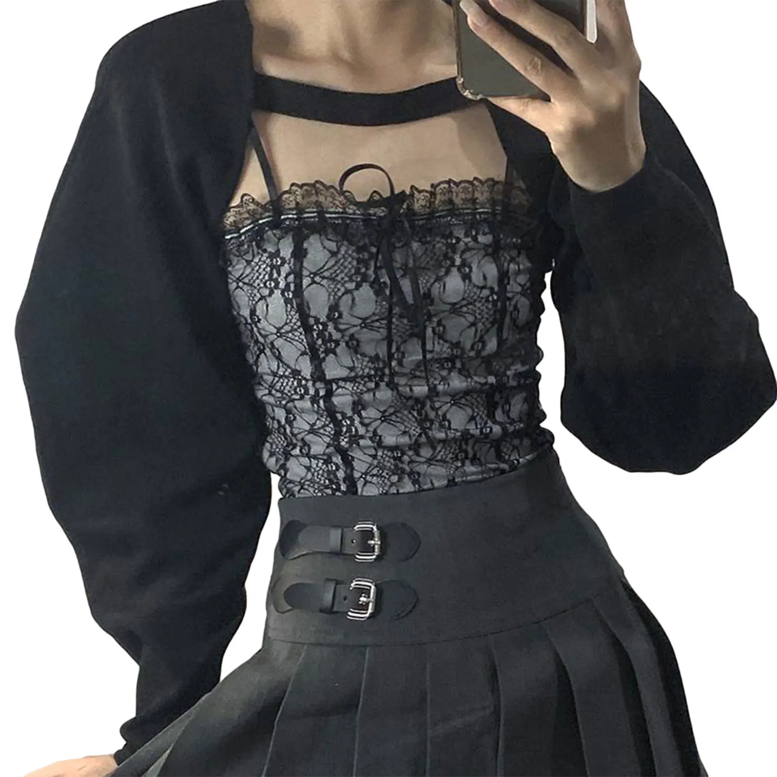 

Women Summer Tank Tops, Lace Trimming Spaghetti Straps Sleeveless Formfitting Braces Vest for Girls, Black