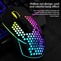 usb wired lightweight gaming x8 mouse rgb backlit mouse with 6 buttons 3000dpii honeycomb shell mouse for pc laptop computer