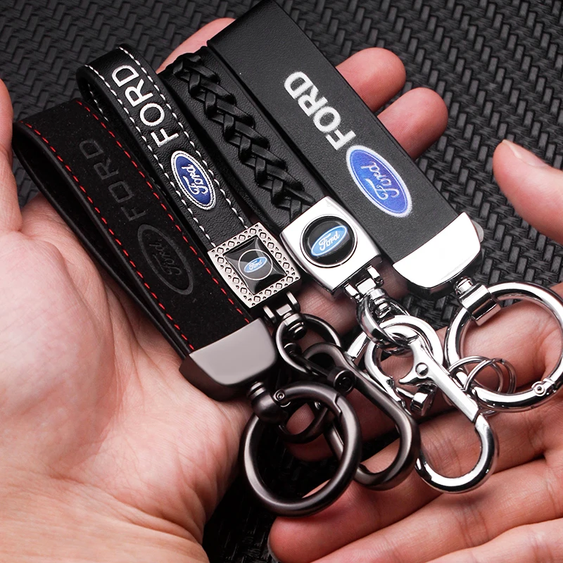 Кожаный металлический автомобильный брелок для ключей держатель пряжка