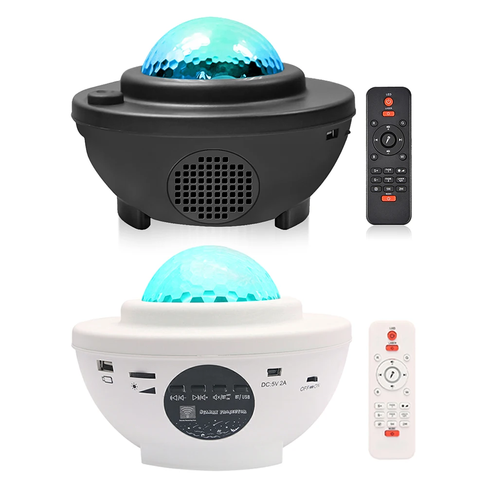 

6/8W Starry Sky Projector Blueteeth USB Voice Control Music Player LED Night Light USB Charging Projection Lamp Kids Gift