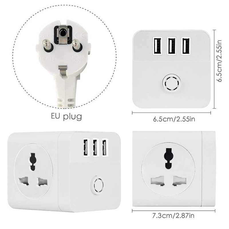H96 для кубического удлинителя с 3 USB 4 Way Swithed Защита от перенапряжения UK power Scoket 2 м удлинитель