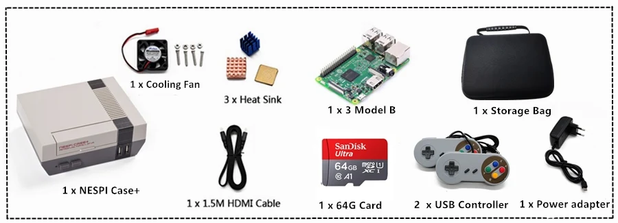Новая версия RETROFLAG чехол NESPI+ для Raspberry Pi 3B+ 3B 2B с функциональным питанием и сбросом DYI игровая консоль