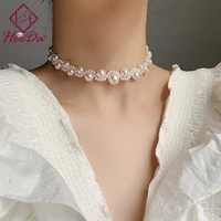 womens graceful pearl choker necklaces 2021 new elegant handmade torques ladies party fashion joker jewelry neck accessories