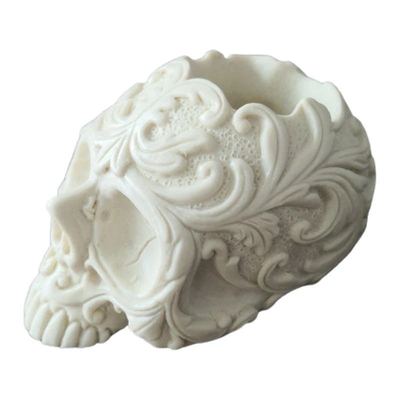 

2021 New DIY Craft Skull Head Ashtray Epoxy Resin Mold Flowerpot Plant Pot Silicone Mould