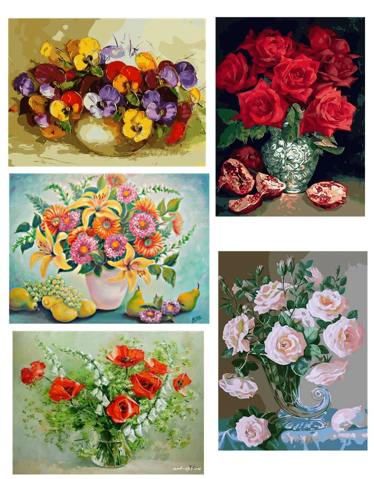 Набор для рисования по номерам на холсте цветы|Картины номерам| |