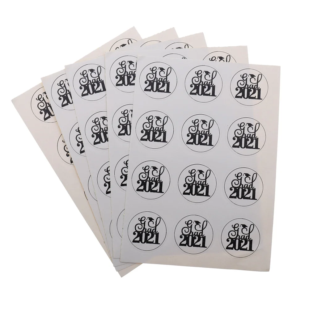 

24 Sheets Round Shape Wrapping Stickers Bag Labels Graduation Sealing Stickers
