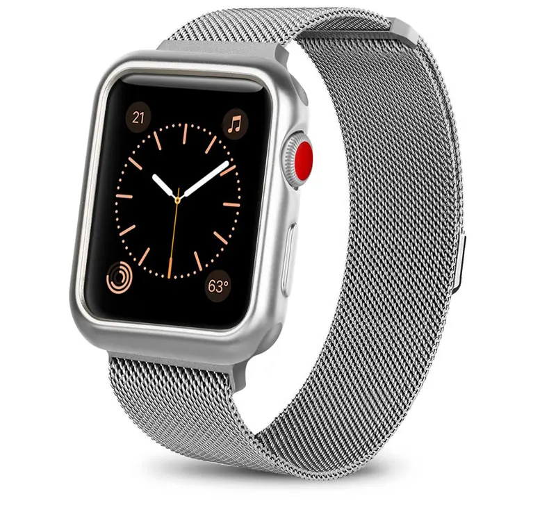 Миланская петля ремешок с чехол для Apple Watch 42 мм 38 мм браслет из нержавеющей стали ремешок для iwatch серии 4 5 40 мм 44 мм