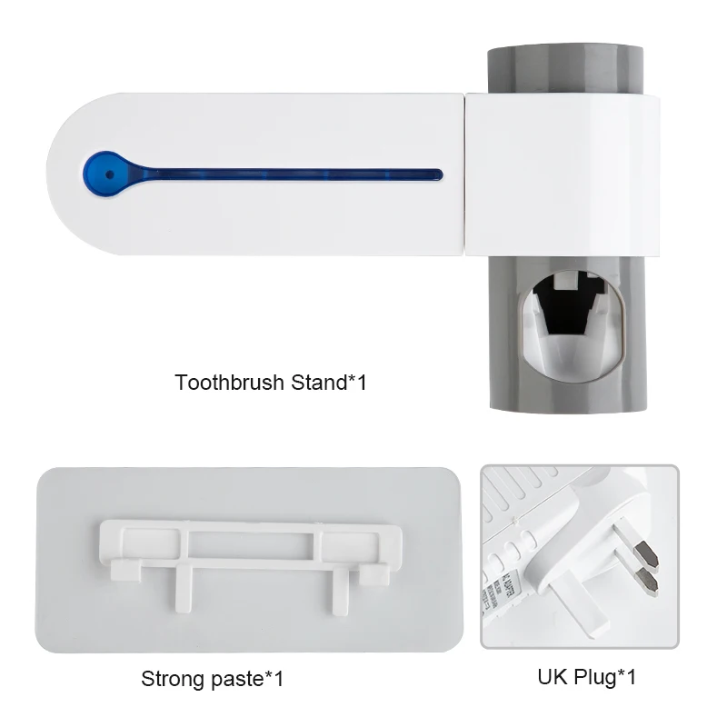Antibacteria UV Light Ultraviolet Toothbrush Sterilizer Automatic Toothpaste Dispenser ToothBrush Holder bathroom accessories - Цвет: UK
