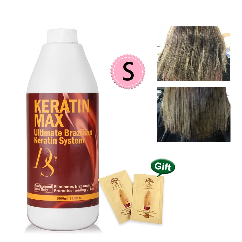 

DS Max Keratin Chocolate Smell 1000ML 8% Formalin Brazilian Professional Treatment Repair Damaged Hair & Straightening Hair