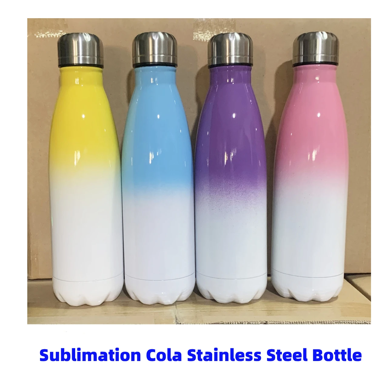 

500ml Sublimation Blank Cola Shape Tumbler Double Wall Thermos Cup Stainless Steel Water Bottle DIY Photo Print Creative Mug