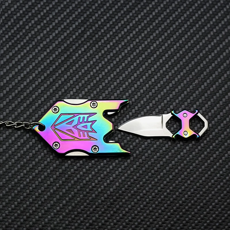 Мини-трансформеры складной нож черный цвет титан для самозащиты портативный