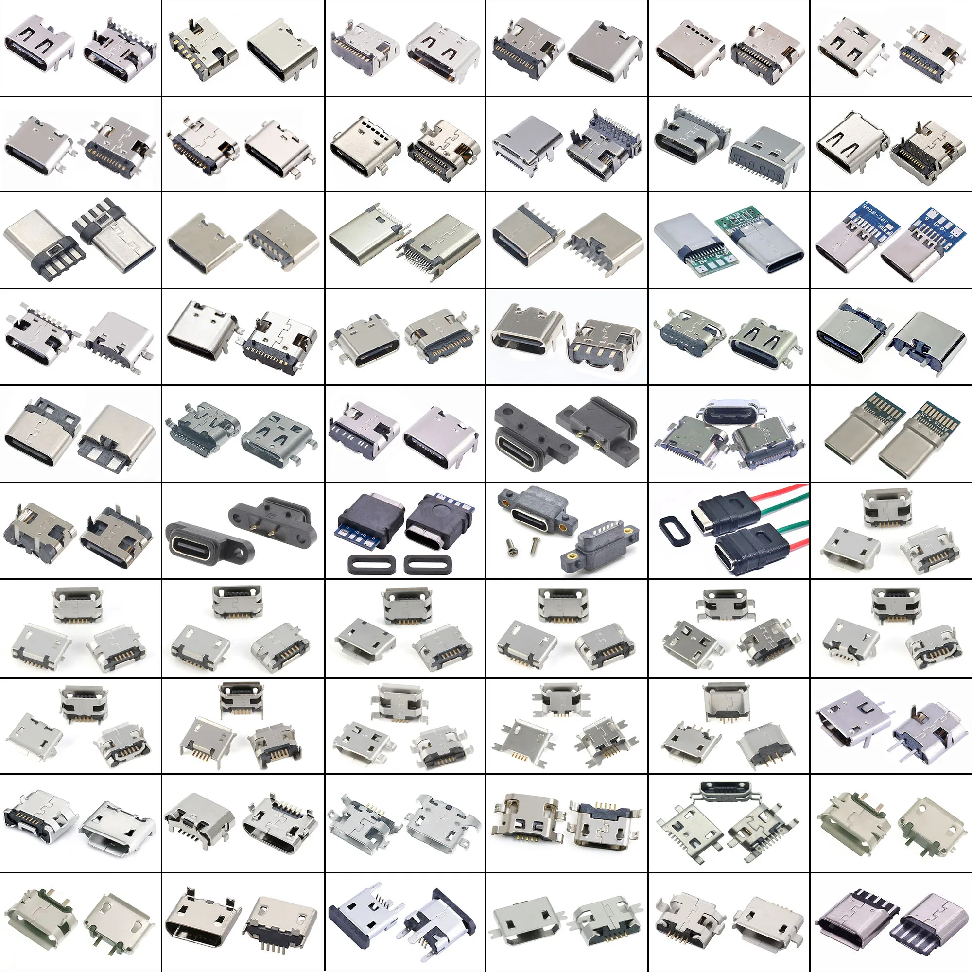 60 моделей микро-USB 3 1 Тип C разъем для зарядки док-станции гнездовой 2P 4P 5Pin 6P 8P 16P 24P