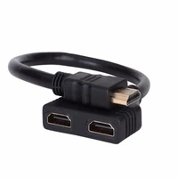 hdmi compatible 2 dual port y splitter 1080p hdmi compatible v1 4 male to double female adapter cable 1 in 2 out