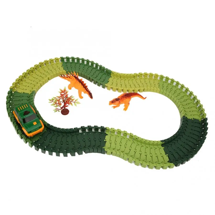 144 шт. Детский развивающий пластиковый трек-Пазл Электрический гоночный