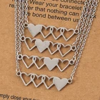 Ожерелья в форме сердца из нержавеющей стали, подвески в виде сердца для сестры, дружеские ювелирные изделия, 4 шт.