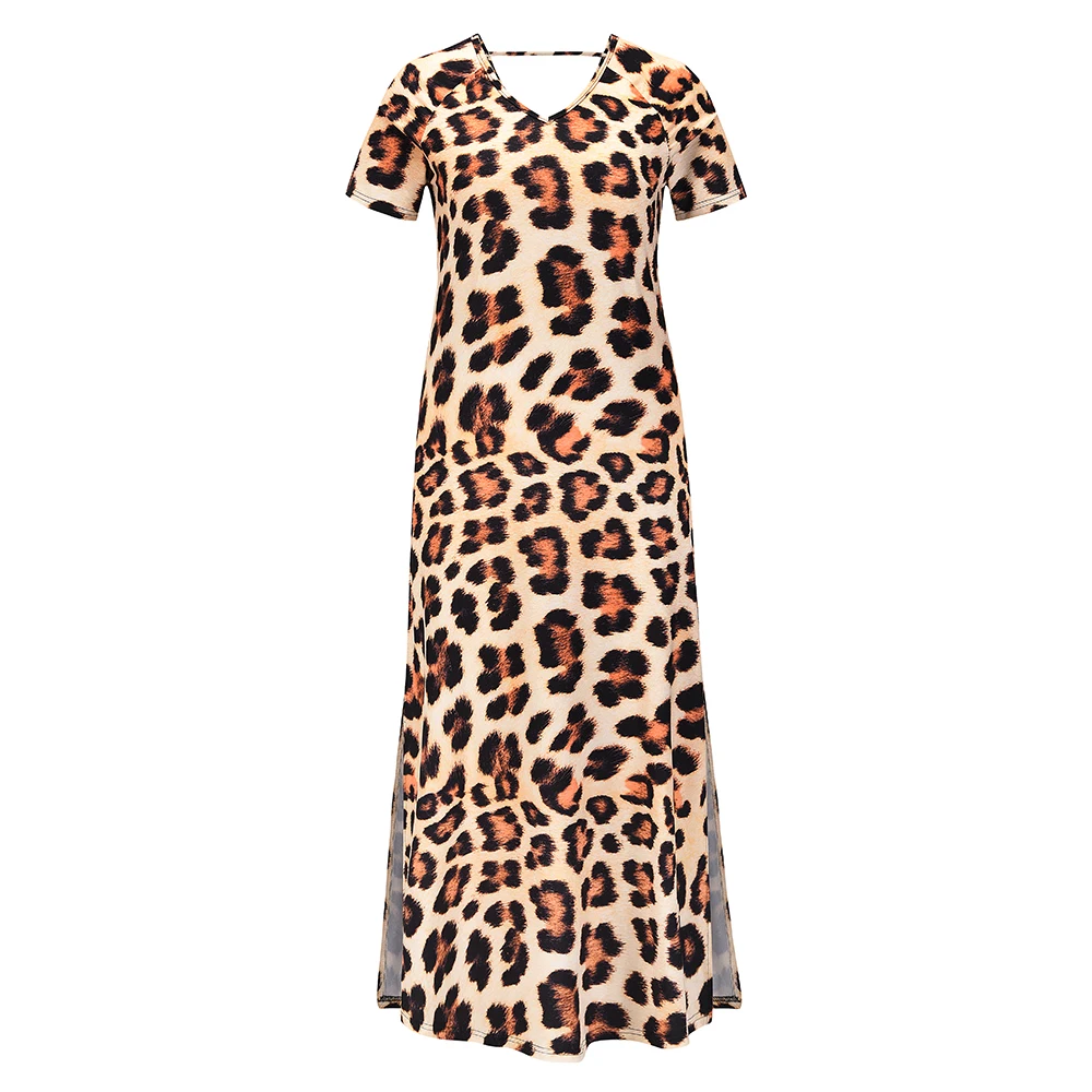 

Loose V-Neck Backless Print Dress for Women
