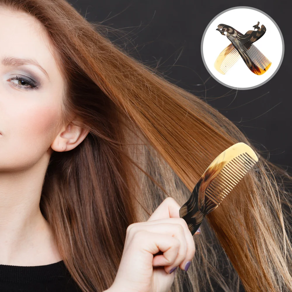 

2pcs Phoenix Modelling Ox Horn Combs Head Acupuncture Massager (Assorted Color)