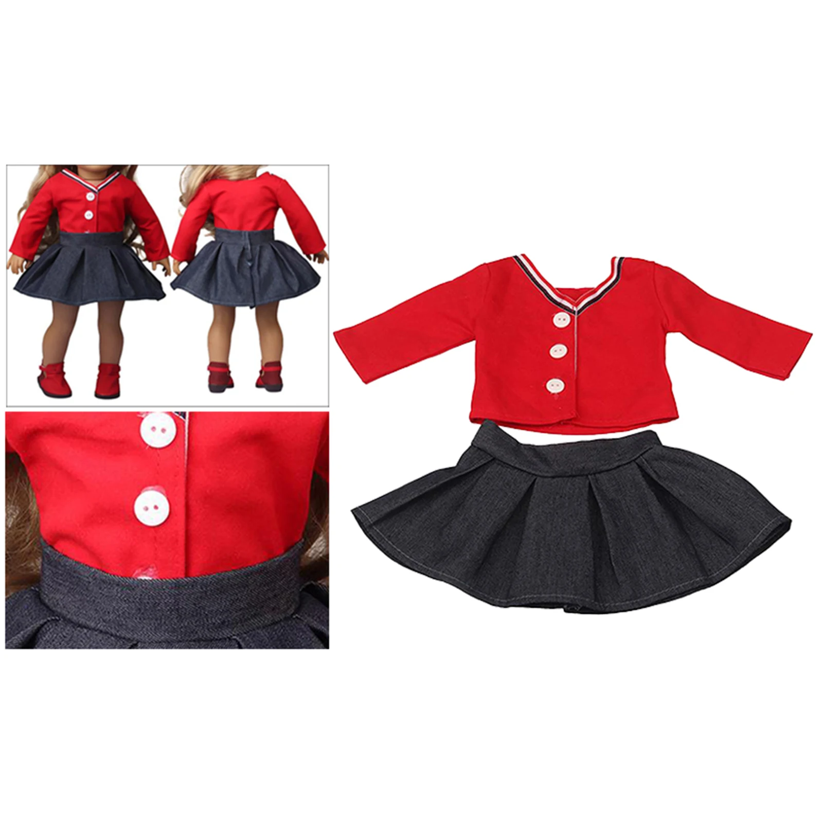 

Handmade Doll Clothes Dress Outfits Set for 18"inch American Dolls Girl Gift