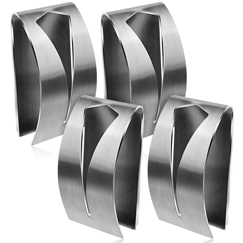

Promotion! 4 Pieces Self Adhesive Towel Hook Holder Grabber, Stainless Steel Kitchen Dish Towel Hook Wall Mount Non-Drilling