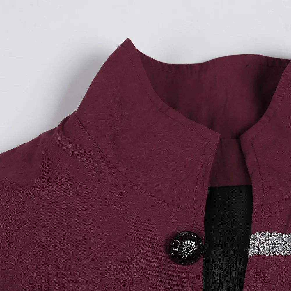 2019 мужской цветочный пуговичный модный стимпанк винтажный фрак высокого