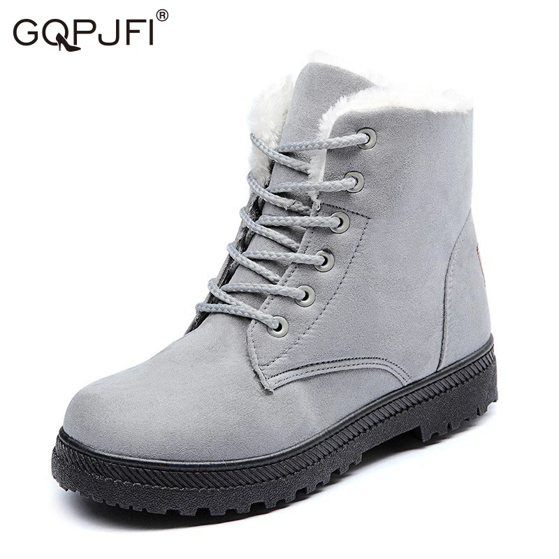 

Snow Boots Female Warm Student Short Boots Flat Heel Korean Cotton Shoes Warm Cotton Padded Shoes Winter New High Top Bare Boots