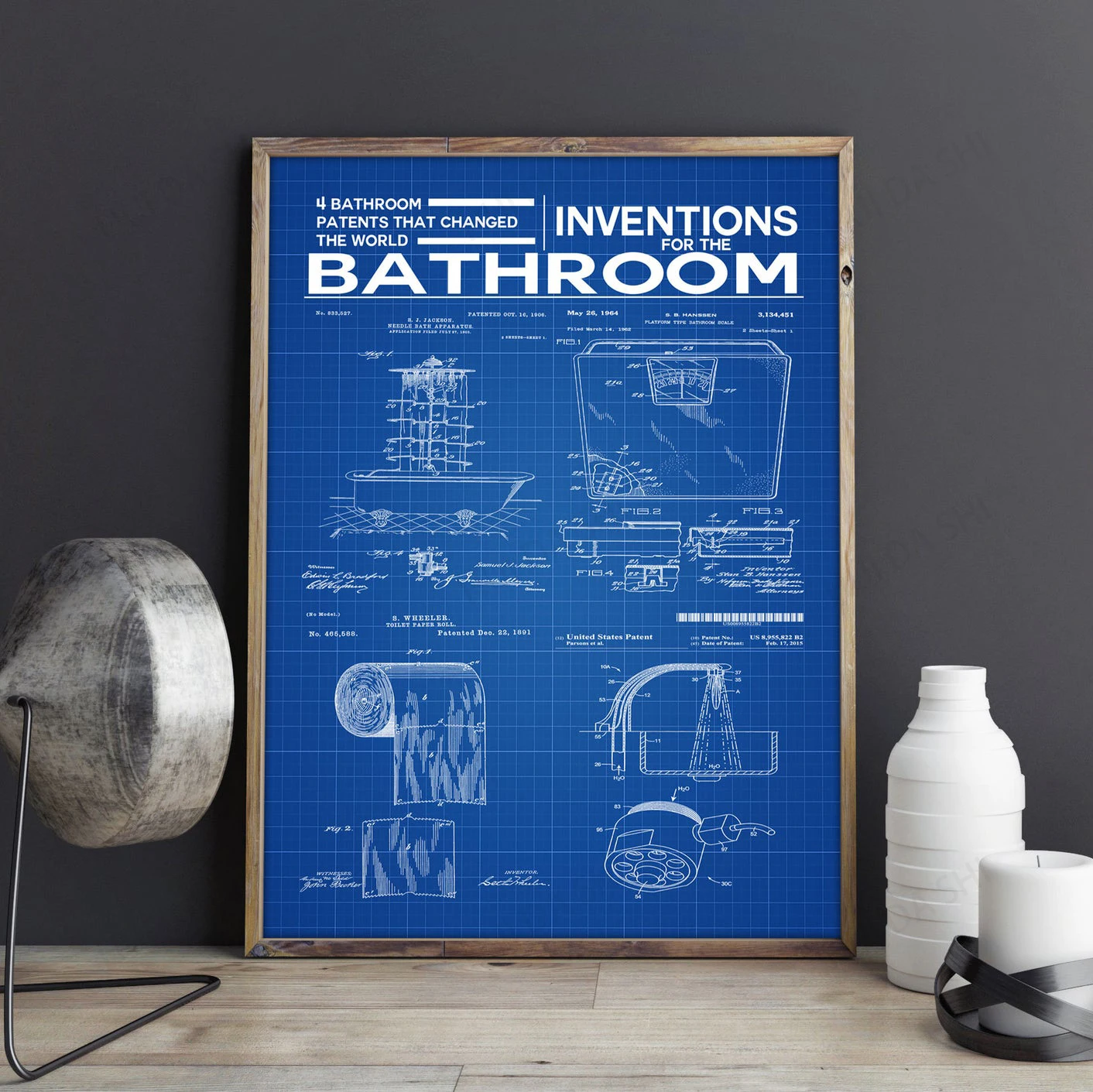 

Canvas Print Gift Poster Bathroom Art Inventions for the Bathroom Decor Home Decor Wall Art Painting