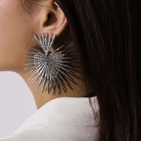 aensoa exaggerated big alloy dangle drop earrings for women personality geometric statement earrings pendant jewelry oorbellen